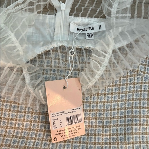 Missguided White Long Sleeve Dress with Sheer Details - Picture 4 of 7